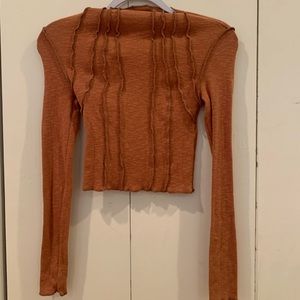 BDG Sunray Seamed Mock Neck Top